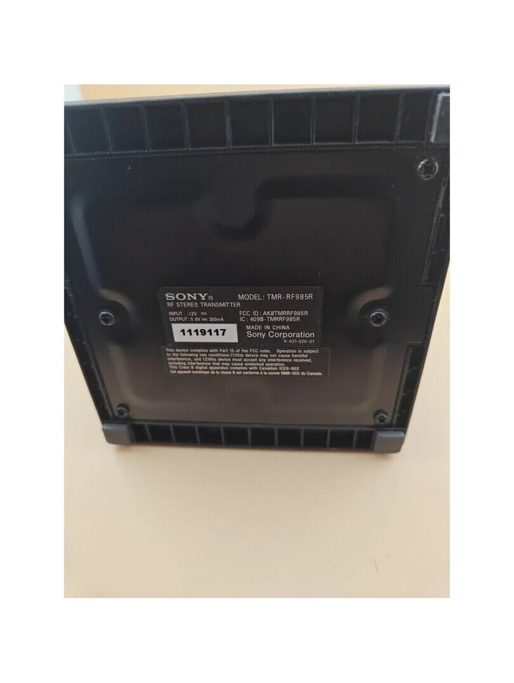 Sony TMR-RF985R RF Transmitter Dock Base Charger MDR-RF985R Headphones